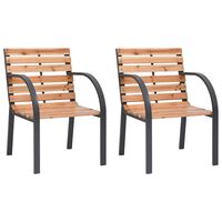 vidaXL Garden Chairs 2 pcs Solid Wood Fir, natural vidaXL Garden Chairs 2 pcs Solid Wood Fir
