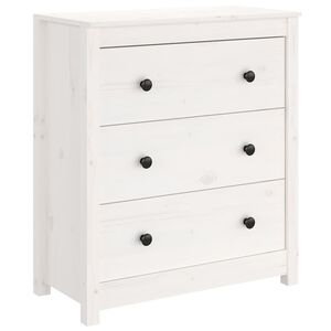 vidaXL Sideboard White 70x35x80 cm Solid Wood Pine
