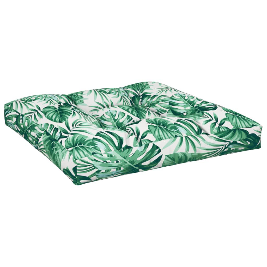 vidaXL Pallet Cushions 2 pcs Leaf Pattern Fabric