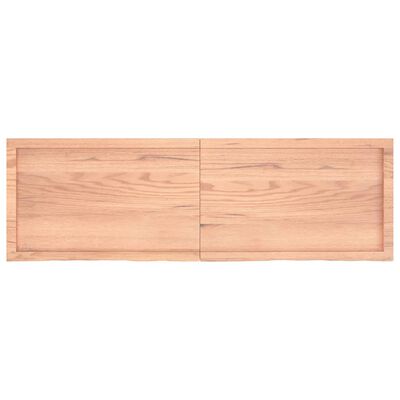 vidaXL Wall Shelf Light Brown 160x50x(2-4) cm Treated Solid Wood Oak