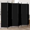 vidaXL 6-Panel Room Divider Black 300x200 cm Fabric