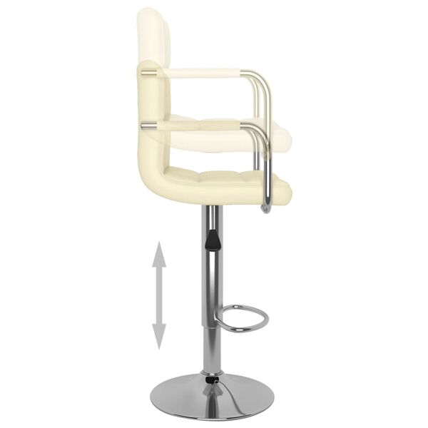 vidaXL Bar Stool Cream Faux Leather