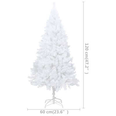 vidaXL Artificial Pre-lit Christmas Tree with Thick Branches White 120 cm, white vidaXL Artificial Pre-lit Christmas Tree with Thick Branches White 120 cm