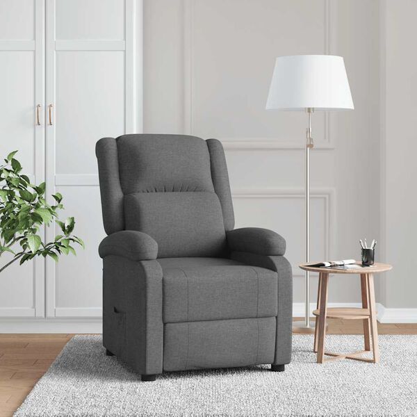 vidaXL Recliner Chair Dark Grey Fabric