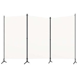 vidaXL 3-Panel Room Divider White 260x180 cm Fabric
