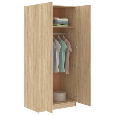 vidaXL Wardrobe Sonoma Oak 80x52x180 cm Engineered Wood, sonoma oak vidaXL Wardrobe Sonoma Oak 80x52x180 cm Engineered Wood