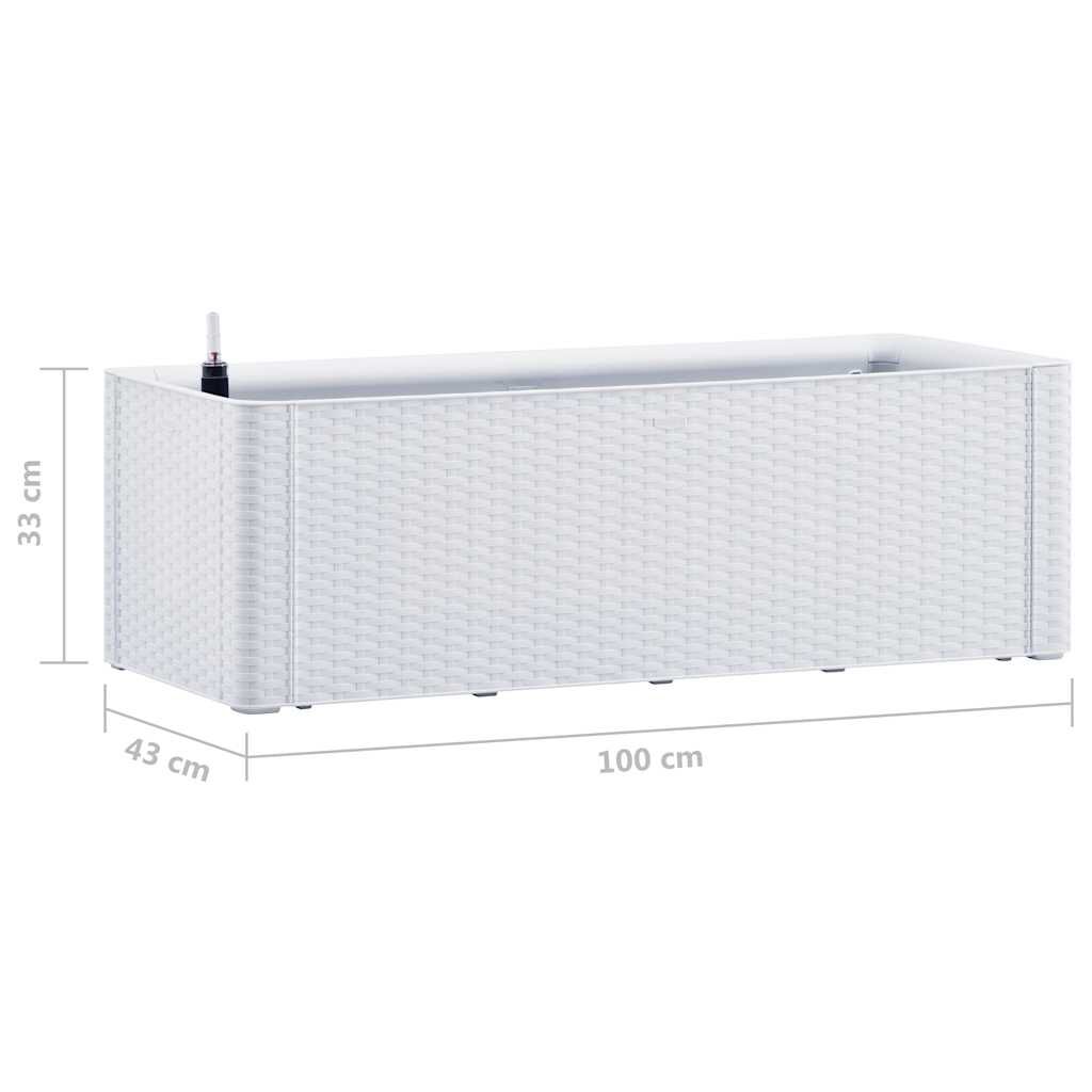 vidaXL Garden Raised Bed with Self Watering System White 100x43x33 cm