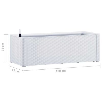 vidaXL Garden Raised Bed with Self Watering System White 100x43x33 cm, white vidaXL Garden Raised Bed with Self Watering System White 100x43x33 cm