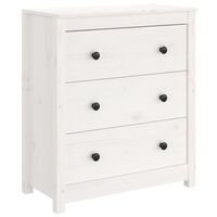 vidaXL Sideboard White 70x35x80 cm Solid Wood Pine