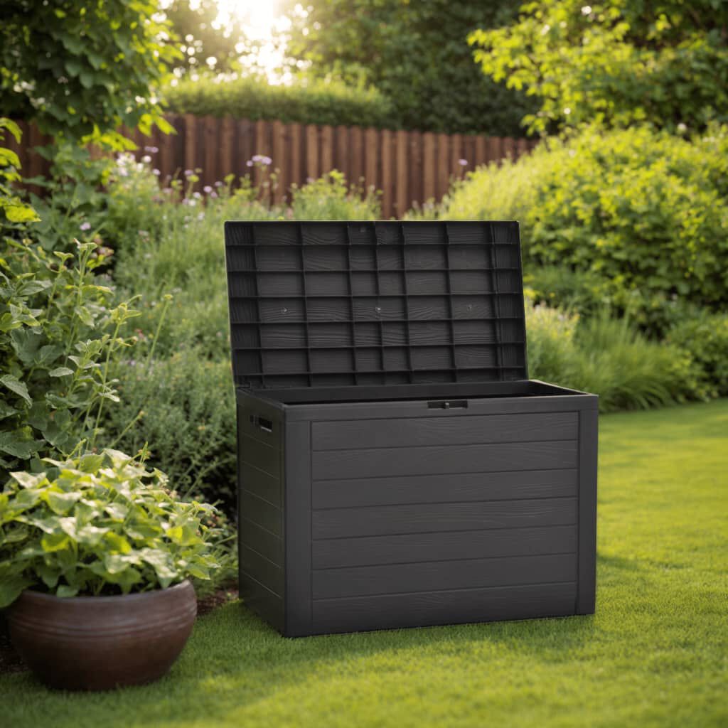 vidaXL Garden Storage Box Anthracite 78x44x55 cm