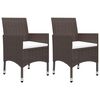 vidaXL 3 Piece Garden Dining Set Brown Poly Rattan and Glass