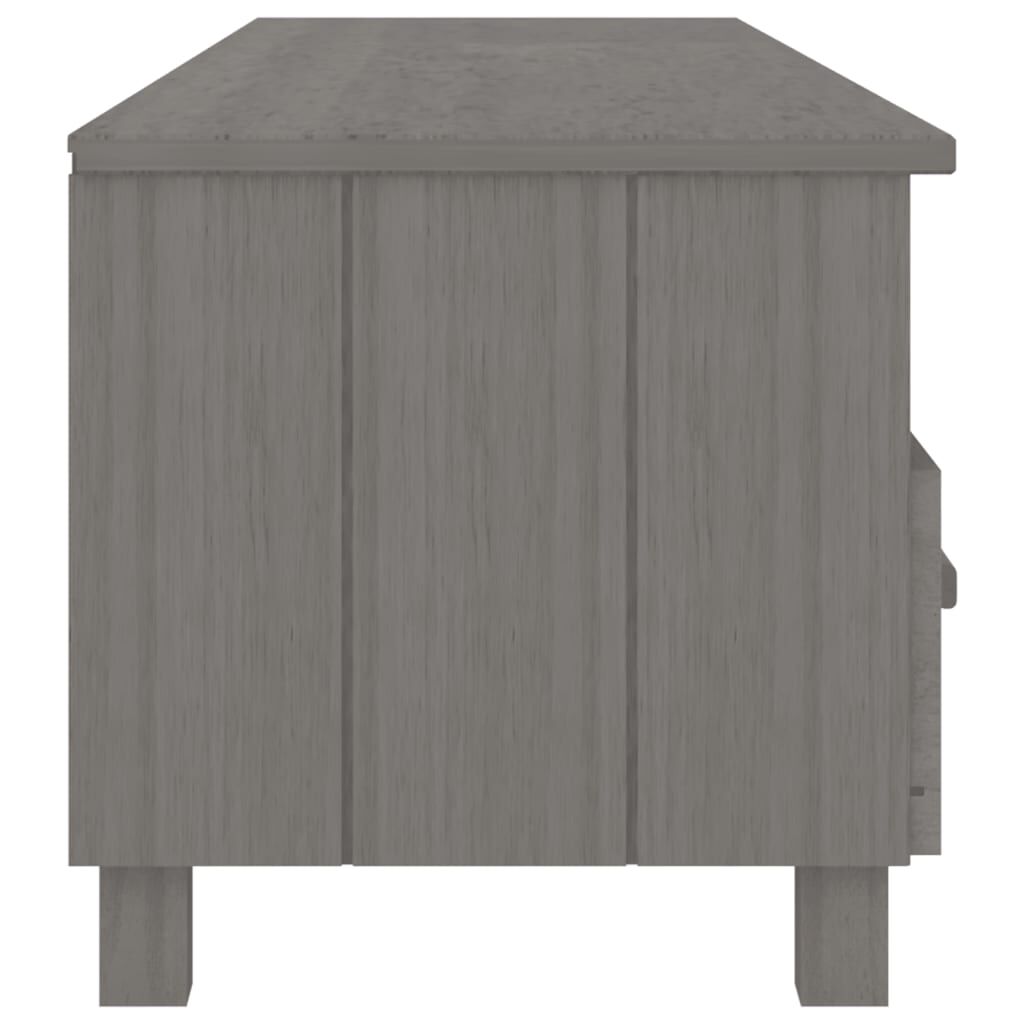 vidaXL TV Cabinet HAMAR Light Grey 158x40x40 cm Solid Wood Pine