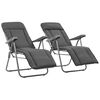 vidaXL Folding Chairs with Cushions 2 pcs Grey