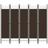 vidaXL 5-Panel Room Divider Brown 200x180 cm