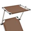 vidaXL Folding Sun Lounger with Roof Aluminium and Textilene Brown