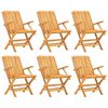vidaXL Folding Chairs 6 pcs 61x67x90 cm Solid Wood Teak
