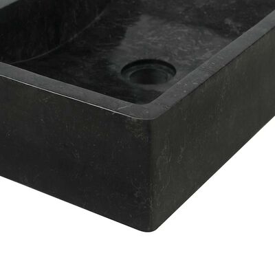 vidaXL Sink 45x30x12 cm Marble High Gloss Black, black vidaXL Sink 45x30x12 cm Marble High Gloss Black