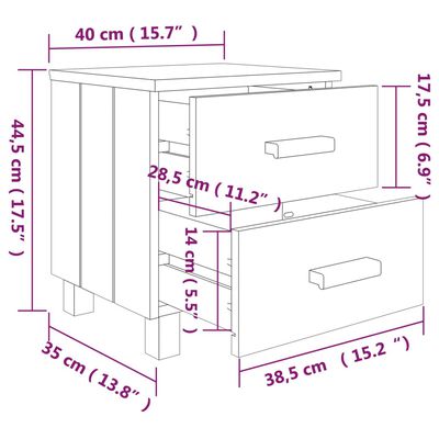 vidaXL Bedside Cabinet HAMAR Dark Grey 40x35x44.5 cm Solid Pinewood, dark grey vidaXL Bedside Cabinet HAMAR Dark Grey 40x35x44.5 cm Solid Pinewood
