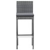 vidaXL 5 Piece Outdoor Bar Set Poly Rattan and Acacia Wood Grey