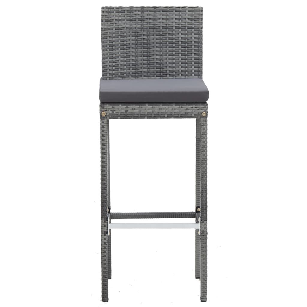 vidaXL 5 Piece Outdoor Bar Set Poly Rattan and Acacia Wood Grey