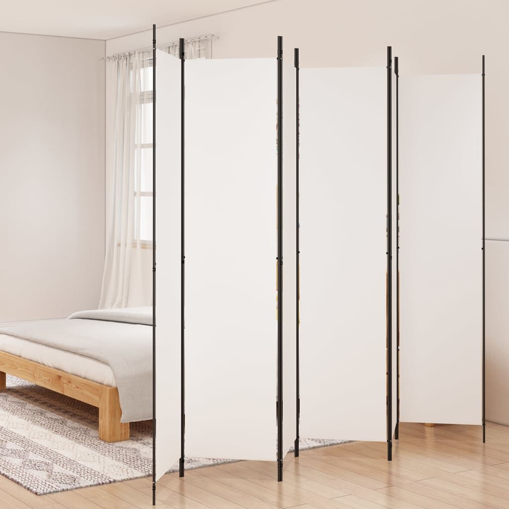 vidaXL 6-Panel Room Divider White 300x220 cm Fabric, white vidaXL 6-Panel Room Divider White 300x220 cm Fabric