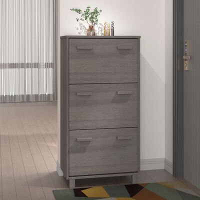 vidaXL Shoe Cabinet HAMAR Light Grey 59.5x35x117 cm Solid Wood Pine, light grey vidaXL Shoe Cabinet HAMAR Light Grey 59.5x35x117 cm Solid Wood Pine