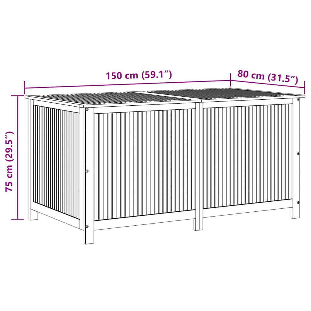 vidaXL Garden Storage Box 150x80x75 cm Solid Acacia Wood