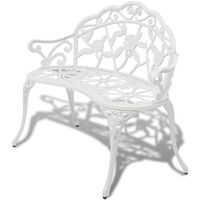vidaXL Garden Bench 100 cm Cast Aluminium White, white vidaXL Garden Bench 100 cm Cast Aluminium White