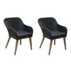 vidaXL Outdoor Chairs with Cushions 2 pcs Poly Rattan Black