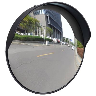 vidaXL Convex Traffic Mirror PC Plastic Black 30 cm Outdoor, black vidaXL Convex Traffic Mirror PC Plastic Black 30 cm Outdoor
