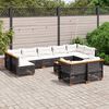 vidaXL 10 Piece Garden Sofa Set with Cushions Black Poly Rattan