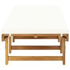 vidaXL Folding Sun Lounger with Cushion Solid Wood Acacia Cream White