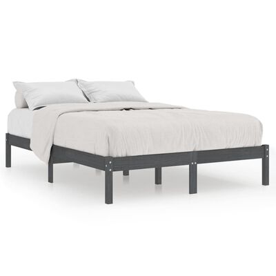 vidaXL Bed Frame Grey Solid Wood 180x200 cm Super King Size