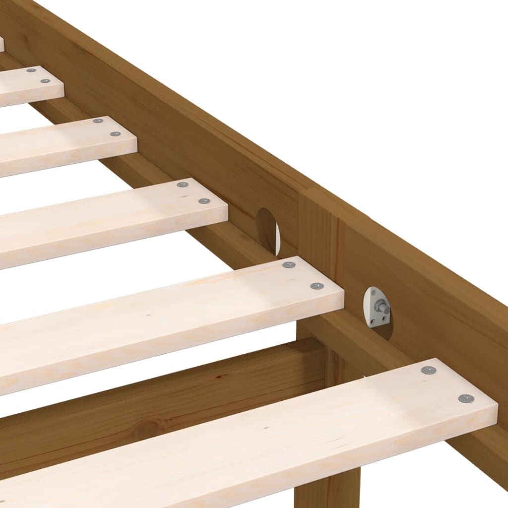 vidaXL Bed Frame without Mattress Honey Brown Solid Wood 90x200 cm