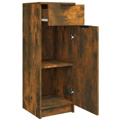 vidaXL Bathroom Cabinet Smoked Oak 32x34x90 cm Engineered Wood, smoked oak vidaXL Bathroom Cabinet Smoked Oak 32x34x90 cm Engineered Wood