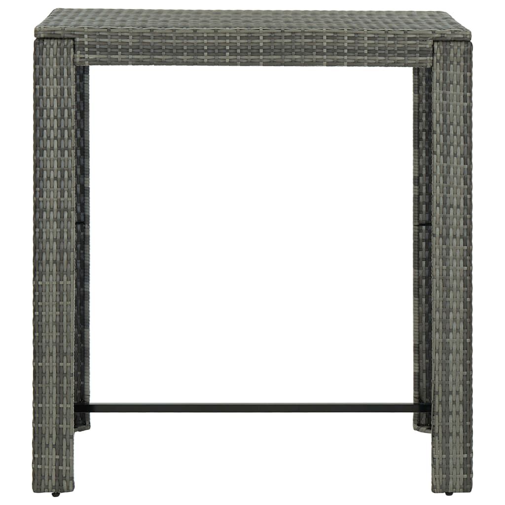 vidaXL 5 Piece Garden Bar Set with Cushions Poly Rattan Grey