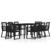 vidaXL 9 Piece Garden Dining Set Black