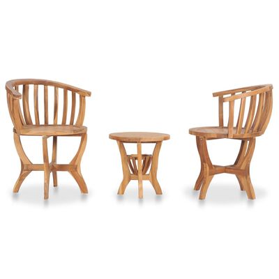 vidaXL 3 Piece Garden Bistro Set Solid Teak Wood,  vidaXL 3 Piece Garden Bistro Set Solid Teak Wood