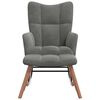 vidaXL Rocking Chair with a Stool Dark Grey Velvet