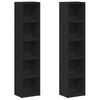 vidaXL Cd Cabinet | Set of 2 | Black | Engineered wood | 93.5 cm | Cd Cabinet