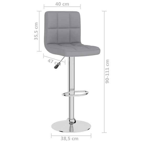 vidaXL Bar Stools 2 pcs Light Grey Fabric