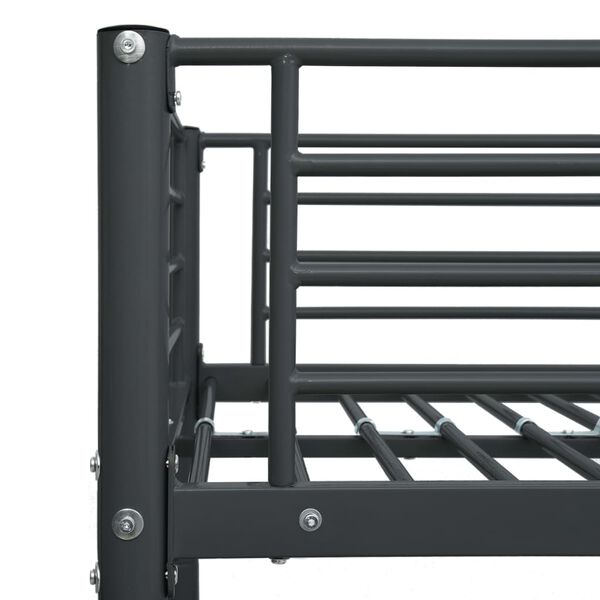 vidaXL Bunk Bed without Mattress Black Metal 90x200cm