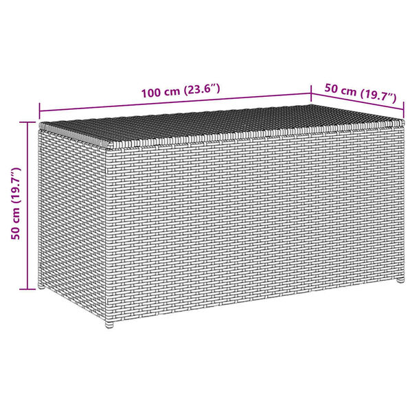 vidaXL Garden Storage Box Poly Rattan 100x50x50 cm Grey