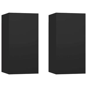 vidaXL TV Cabinet | Set of 2 | Black | Engineered wood | TV Cabinet