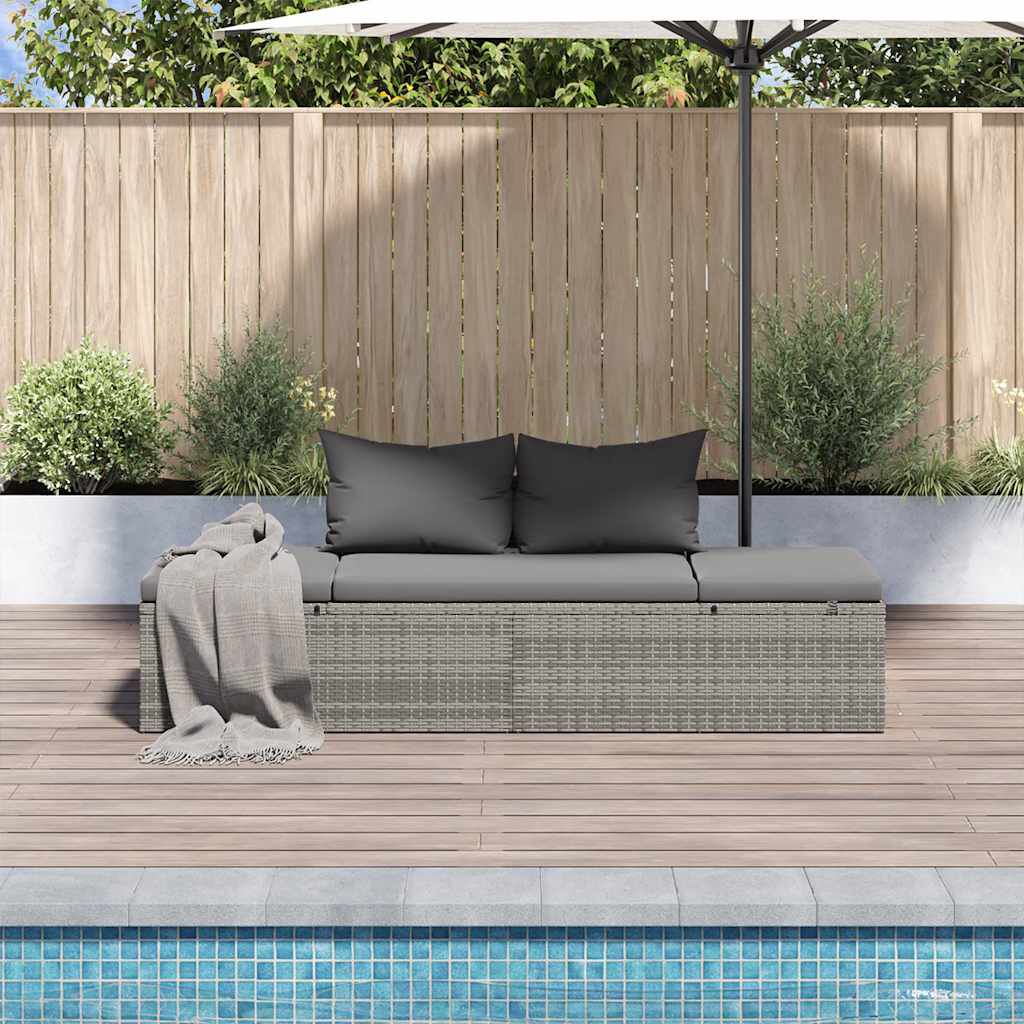 vidaXL Garden Bed Grey 195x60 cm Poly Rattan