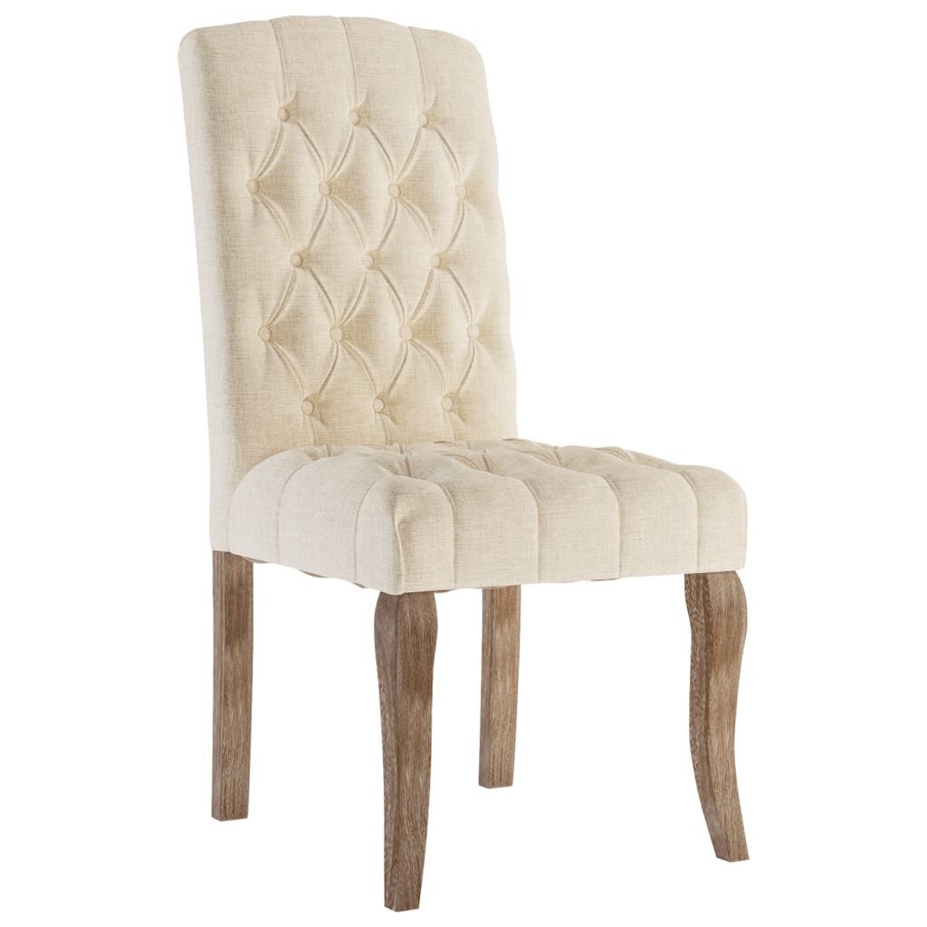 vidaXL Dining Chairs 6 pcs Beige Linen-Look Fabric