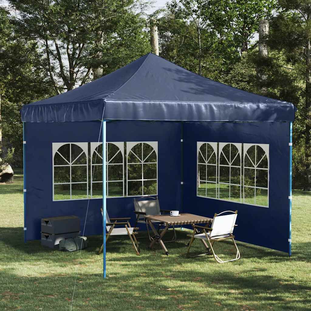 vidaXL Partytent Sidewall 2 pcs with Window PE Blue