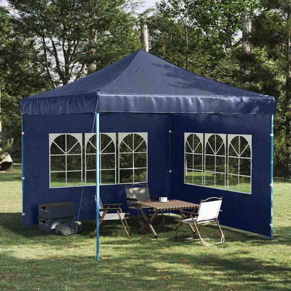 vidaXL Partytent Sidewall 2 pcs with Window PE Blue