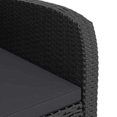 vidaXL 7 Piece Outdoor Dining Set with Cushions Poly Rattan Black, black and brown vidaXL 7 Piece Outdoor Dining Set with Cushions Poly Rattan Black