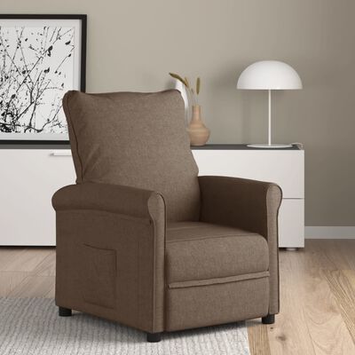 vidaXL Recliner Chair Brown Fabric